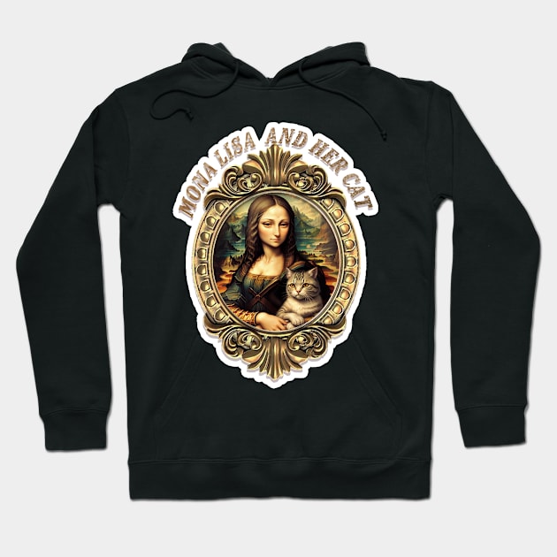 Mona Lisa and her cat Hoodie by LycheeDesign